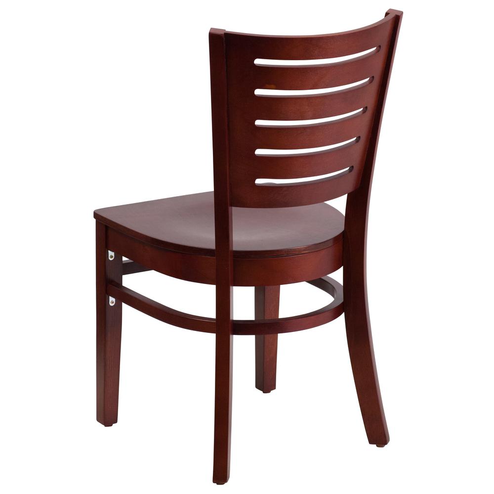 Darby Series Slat Back Mahogany Wood Restaurant Chair By Flash Furniture | Dining Chairs | Modishstore - 3