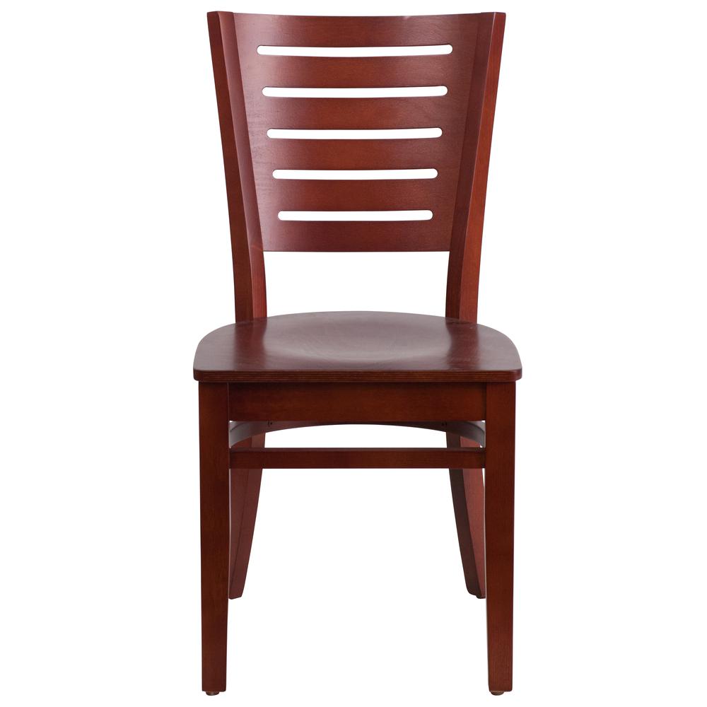 Darby Series Slat Back Mahogany Wood Restaurant Chair By Flash Furniture | Dining Chairs | Modishstore - 4