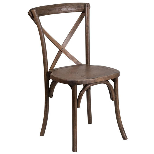 Hercules Series Stackable Early American Wood Cross Back Chair By Flash Furniture | Dining Chairs | Modishstore - 1