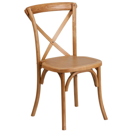 Hercules Series Stackable Oak Wood Cross Back Chair By Flash Furniture | Dining Chairs | Modishstore - 1