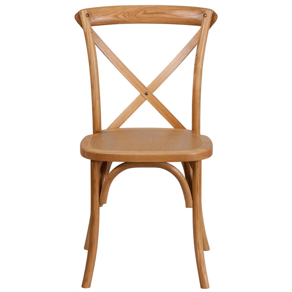Hercules Series Stackable Oak Wood Cross Back Chair By Flash Furniture | Dining Chairs | Modishstore - 4