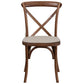Hercules Series Stackable Pecan Wood Cross Back Chair With Cushion By Flash Furniture | Dining Chairs | Modishstore - 4