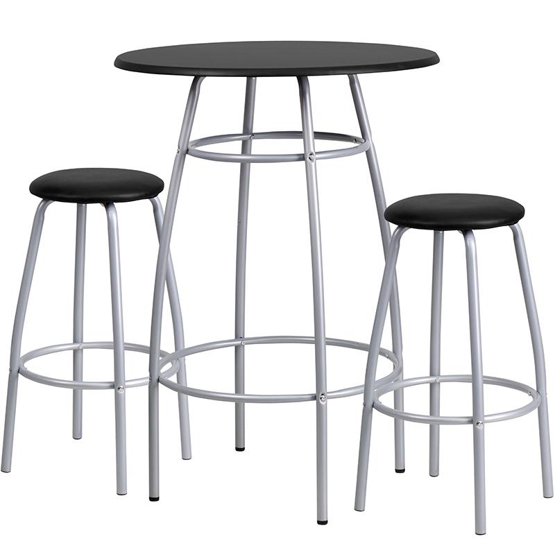 Bar Height Table Set With Padded Stools By Flash Furniture | Bar Stools & Table | Modishstore - 2