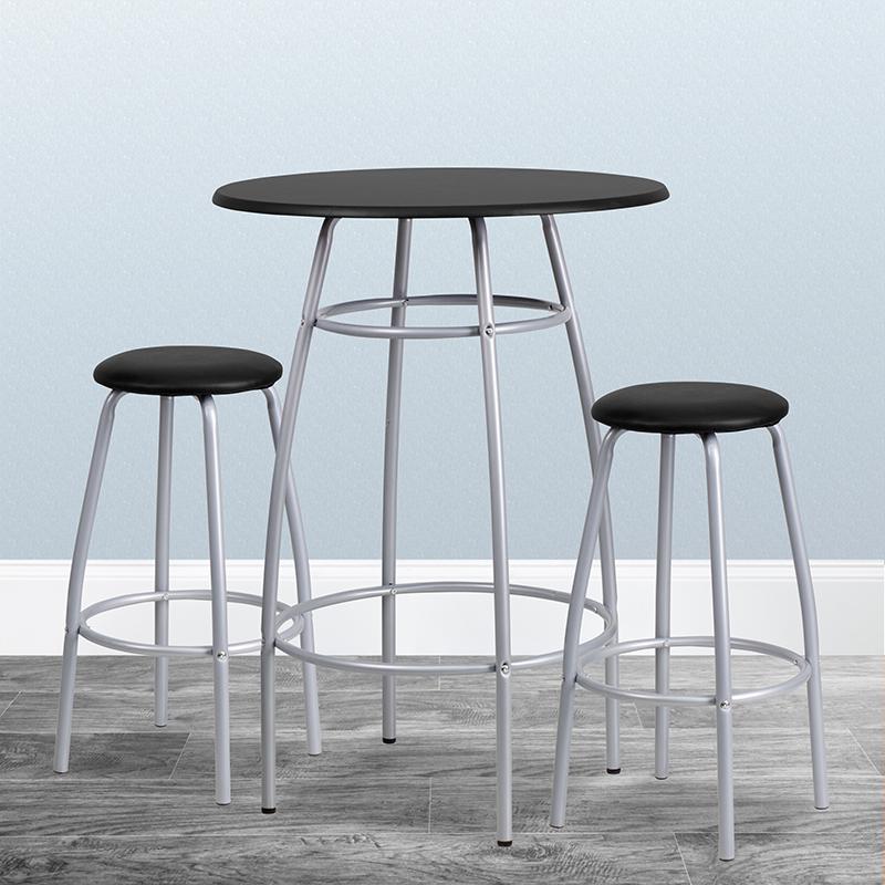 Bar Height Table Set With Padded Stools By Flash Furniture | Bar Stools & Table | Modishstore - 1