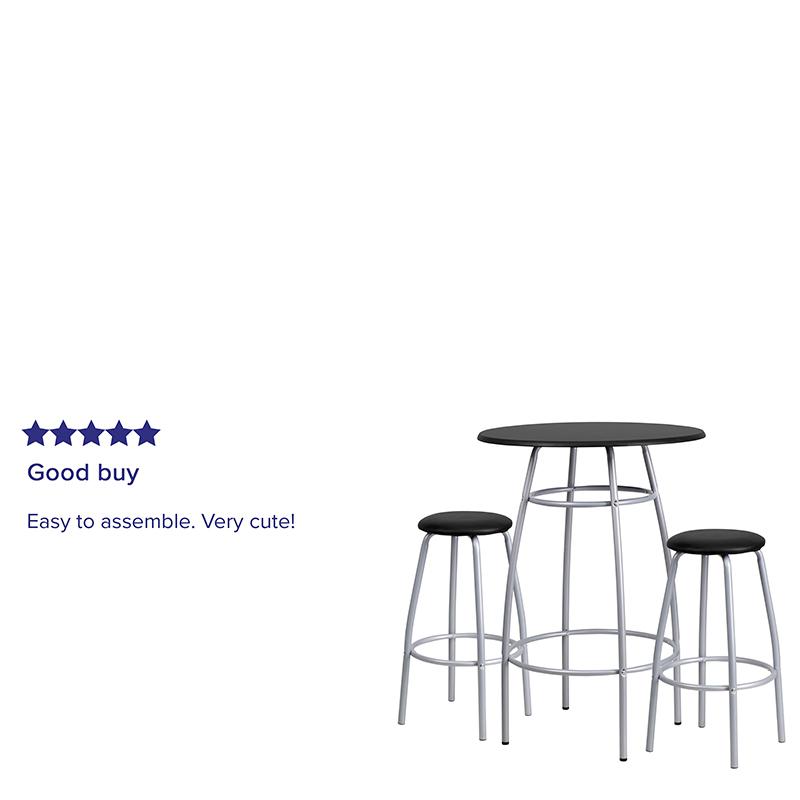 Bar Height Table Set With Padded Stools By Flash Furniture | Bar Stools & Table | Modishstore - 4