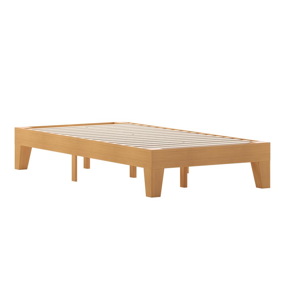 Evelyn Natural Pine Finish Solid Wood Twin Platform Bed With Wooden Support Slats, No Box Spring Required By Flash Furniture | Beds | Modishstore