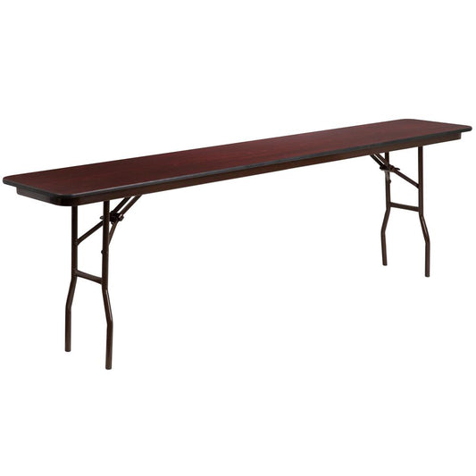 8-Foot High Pressure Mahogany Laminate Folding Training Table By Flash Furniture | Side Tables | Modishstore