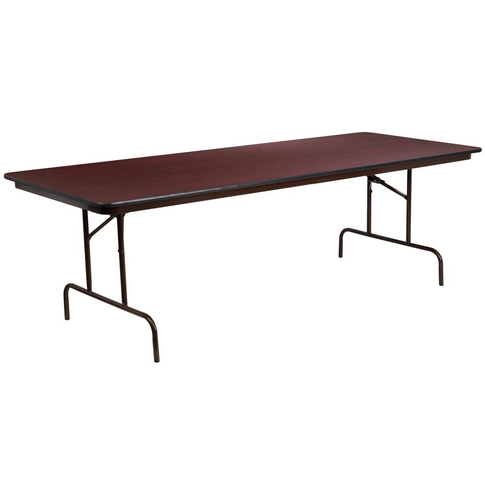 36'' X 96'' Rectangular Mahogany Melamine Laminate Folding Banquet Table By Flash Furniture | Side Tables | Modishstore - 1