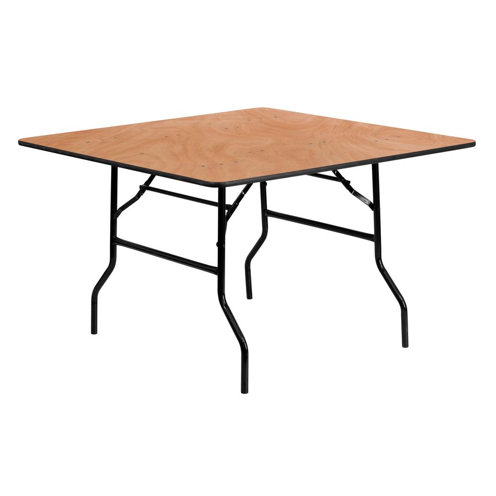 4-Foot Square Wood Folding Banquet Table By Flash Furniture | Side Tables | Modishstore - 1
