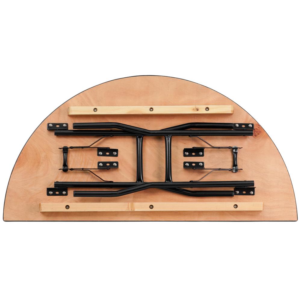 4-Foot Half-Round Wood Folding Banquet Table By Flash Furniture | Side Tables | Modishstore - 2