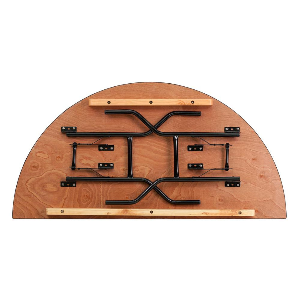 5-Foot Half-Round Wood Folding Banquet Table By Flash Furniture | Side Tables | Modishstore - 2