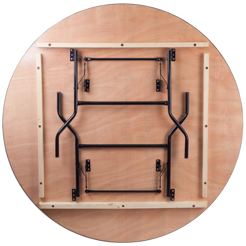 66'' Round Wood Folding Banquet Table With Clear Coated Finished Top By Flash Furniture | Side Tables | Modishstore - 2