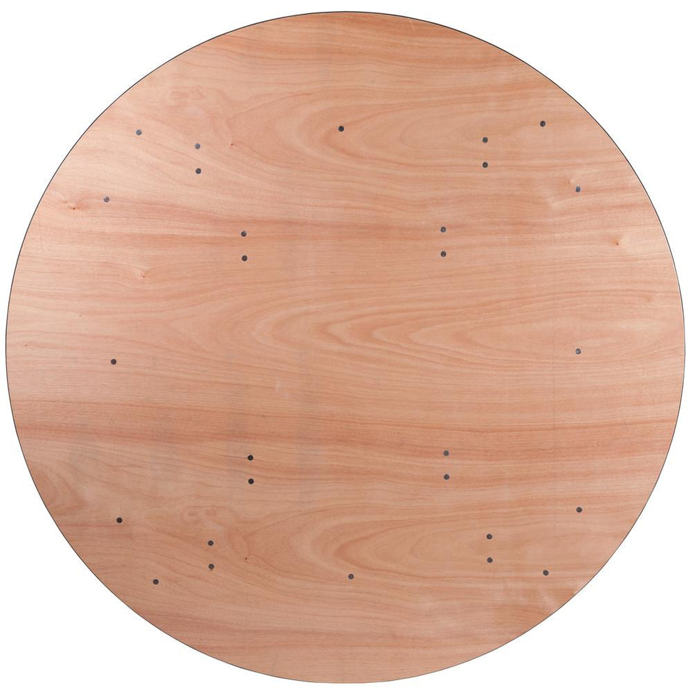 66'' Round Wood Folding Banquet Table With Clear Coated Finished Top By Flash Furniture | Side Tables | Modishstore - 3