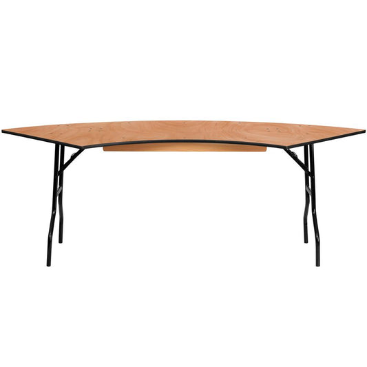 7.25 Ft. X 2.5 Ft. Serpentine Wood Folding Banquet Table By Flash Furniture | Side Tables | Modishstore
