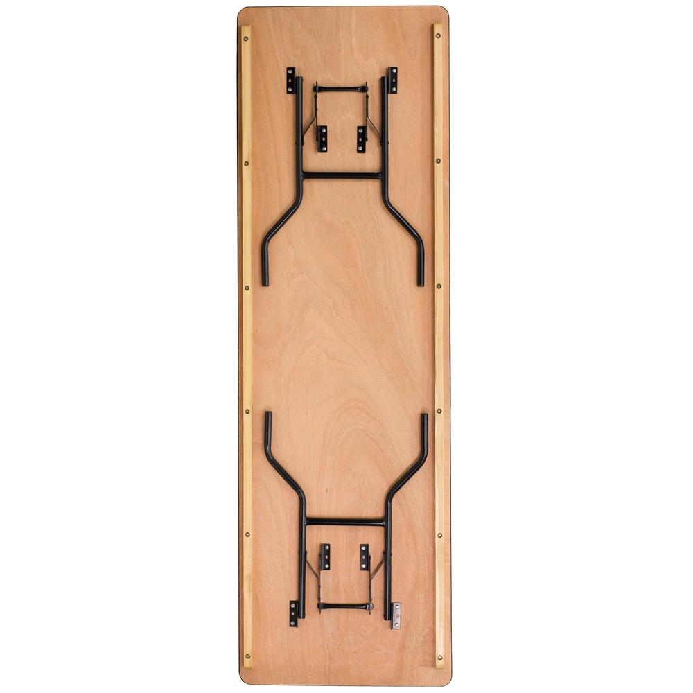 8-Foot Rectangular Wood Folding Banquet Table With Clear In Coated Finished Top By Flash Furniture | Side Tables | Modishstore - 2