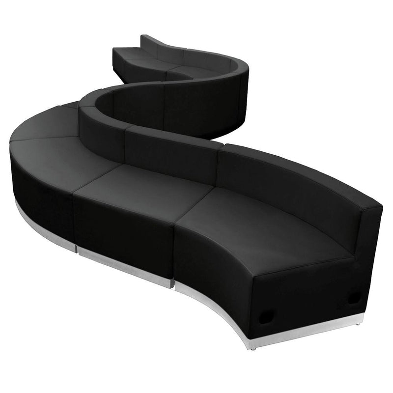 Hercules Alon Series Black Leathersoft Reception Configuration, 10 Pieces By Flash Furniture | Sofas | Modishstore