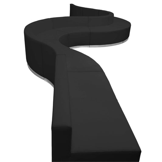 Hercules Alon Series Black Leathersoft Reception Configuration, 9 Pieces By Flash Furniture | Sofas | Modishstore