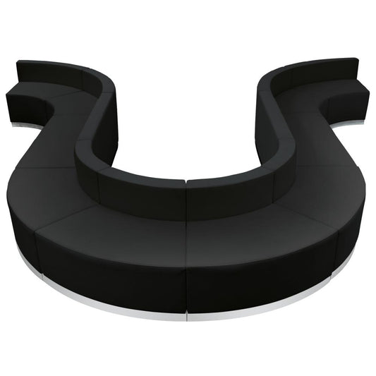Hercules Alon Series Black Leathersoft Reception Configuration, 10 Pieces By Flash Furniture | Sofas | Modishstore