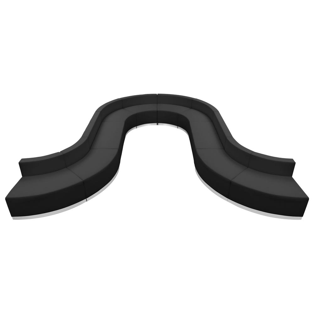 Hercules Alon Series Black Leathersoft Reception Configuration, 10 Pieces By Flash Furniture | Sofa Set | Modishstore - 1