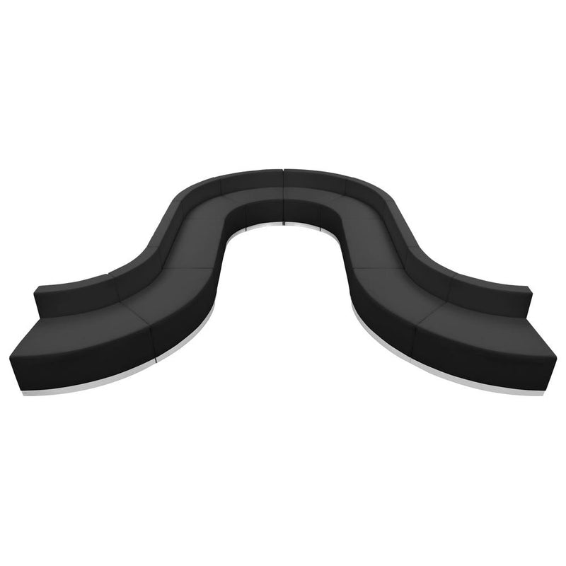 Hercules Alon Series Black Leathersoft Reception Configuration, 10 Pieces By Flash Furniture | Sofa Set | Modishstore - 1