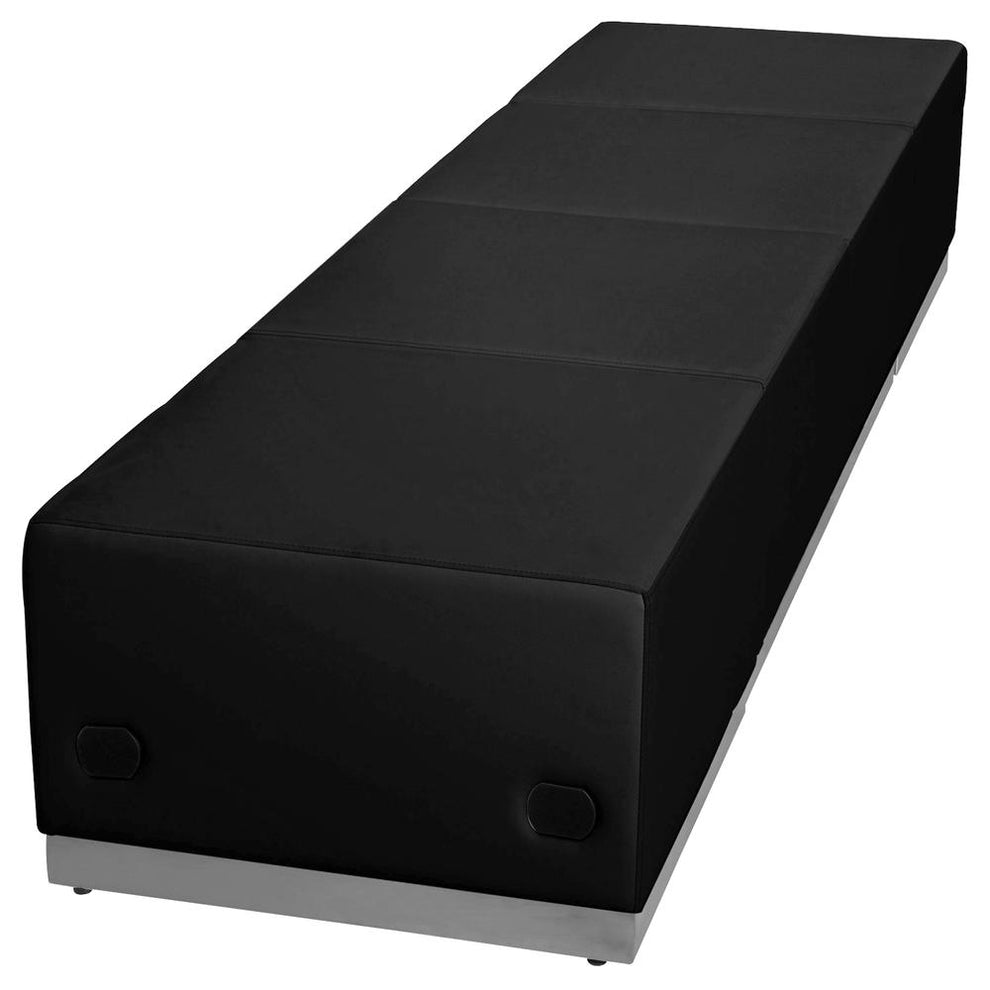 Hercules Alon Series Black Leathersoft Reception Configuration, 4 Pieces By Flash Furniture | Sofa Set | Modishstore - 2
