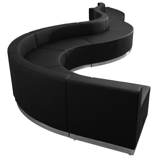 Hercules Alon Series Black Leathersoft Reception Configuration, 9 Pieces By Flash Furniture | Sofas | Modishstore
