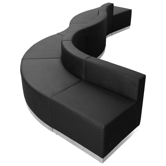 Hercules Alon Series Black Leathersoft Reception Configuration, 6 Pieces By Flash Furniture | Sofas | Modishstore