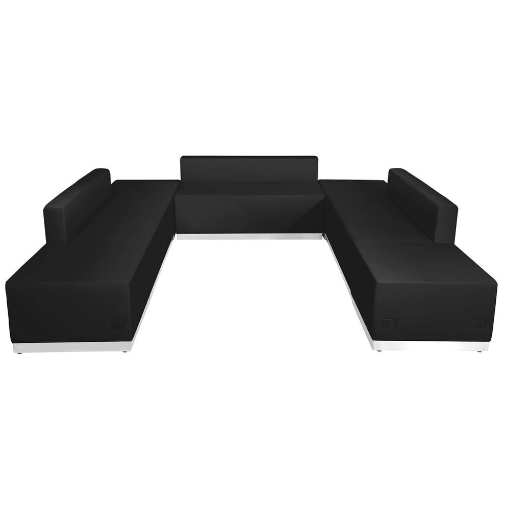 Hercules Alon Series Black Leathersoft Reception Configuration, 7 Pieces By Flash Furniture | Sofa Set | Modishstore - 3