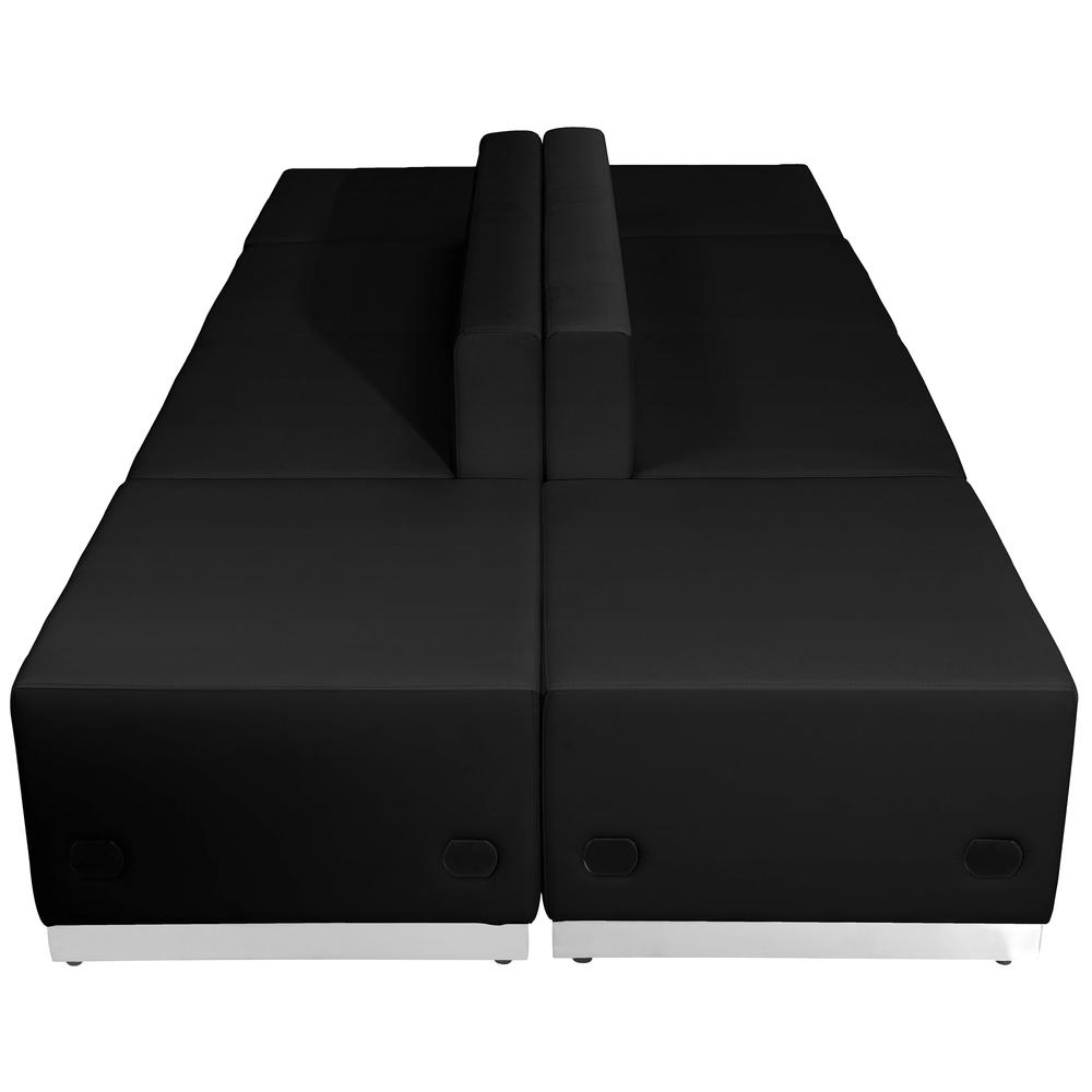 Hercules Alon Series Black Leathersoft Reception Configuration, 6 Pieces By Flash Furniture | Sofas | Modishstore - 2
