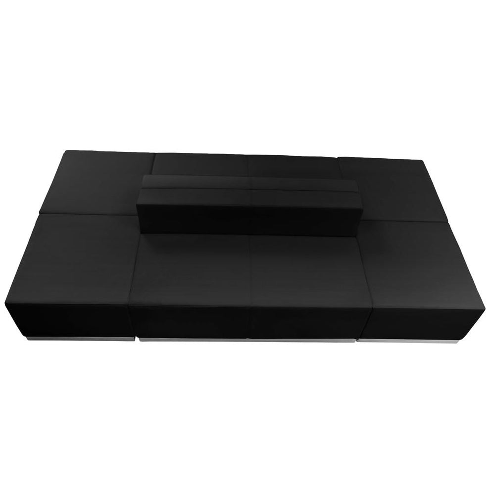 Hercules Alon Series Black Leathersoft Reception Configuration, 6 Pieces By Flash Furniture | Sofa Set | Modishstore - 3