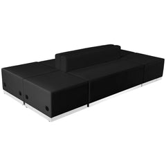 Hercules Alon Series Black Leathersoft Reception Configuration, 6 Pieces By Flash Furniture