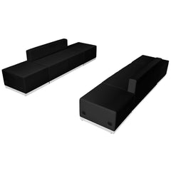 Hercules Alon Series Black Leathersoft Reception Configuration, 6 Pieces By Flash Furniture