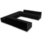 Hercules Alon Series Black Leathersoft Reception Configuration, 8 Pieces By Flash Furniture | Sofas | Modishstore