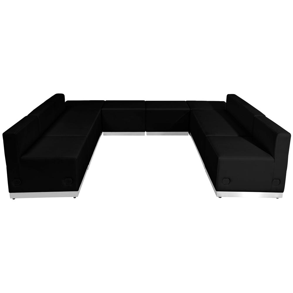 Hercules Alon Series Black Leathersoft Reception Configuration, 8 Pieces By Flash Furniture | Sofas | Modishstore - 3
