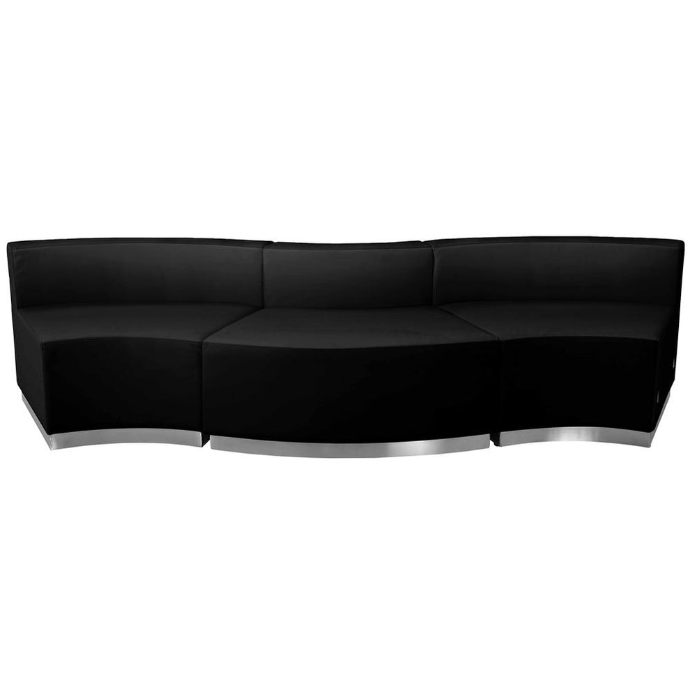 Hercules Alon Series Black Leathersoft Reception Configuration, 3 Pieces By Flash Furniture | Sofas | Modishstore - 4