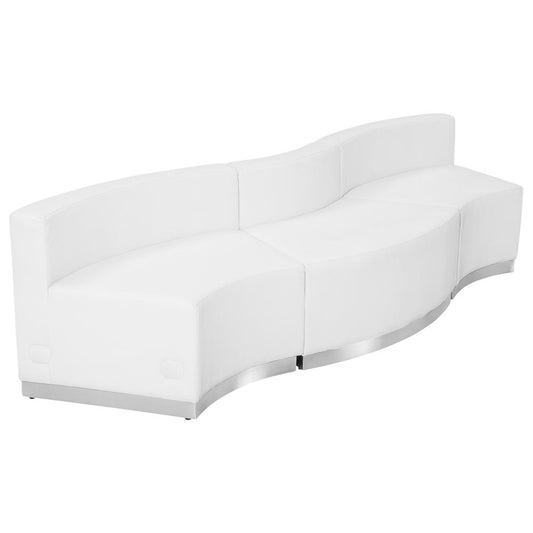 Hercules Alon Series Melrose White Leathersoft Reception Configuration, 3 Pieces By Flash Furniture | Sofas | Modishstore