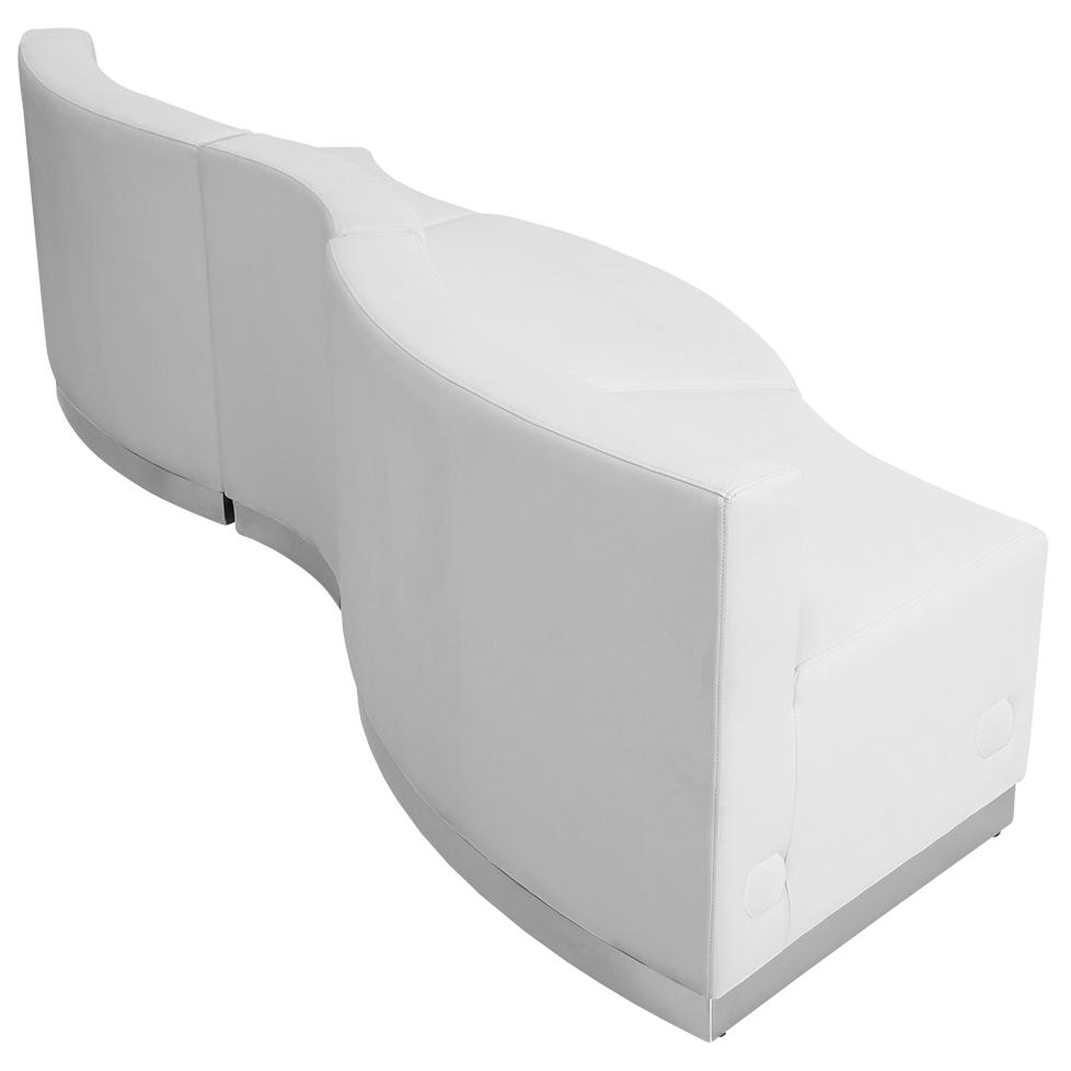 Hercules Alon Series Melrose White Leathersoft Reception Configuration, 3 Pieces By Flash Furniture | Sofas | Modishstore - 3