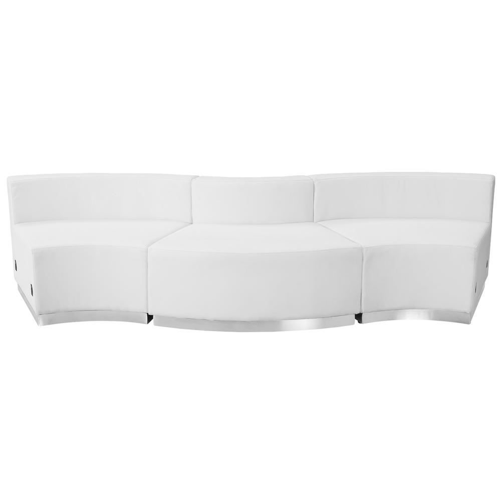 Hercules Alon Series Melrose White Leathersoft Reception Configuration, 3 Pieces By Flash Furniture | Sofas | Modishstore - 4