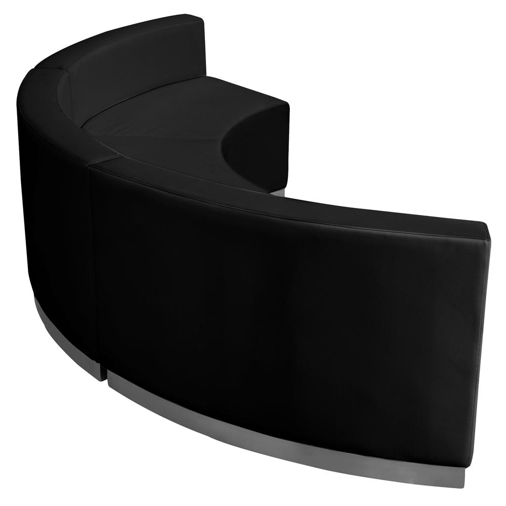 Hercules Alon Series Black Leathersoft Reception Configuration, 3 Pieces By Flash Furniture | Sofa Set | Modishstore - 3