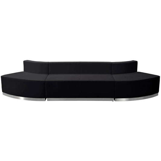 Hercules Alon Series Black Leathersoft Reception Configuration, 3 Pieces By Flash Furniture | Sofas | Modishstore