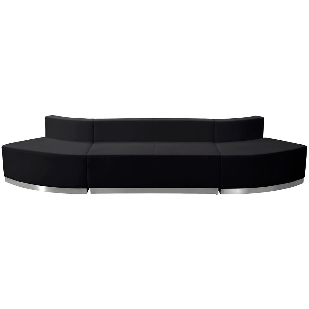 Hercules Alon Series Black Leathersoft Reception Configuration, 3 Pieces By Flash Furniture | Sofas | Modishstore - 1