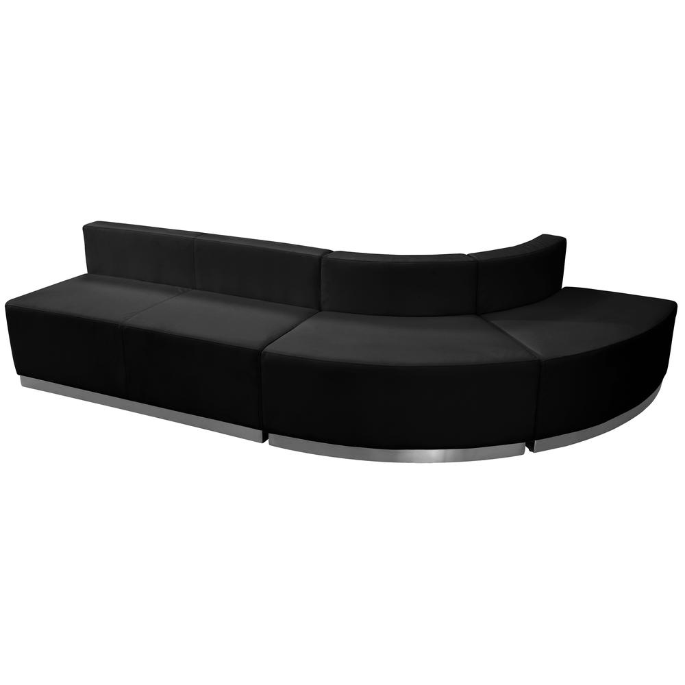 Hercules Alon Series Black Leathersoft Reception Configuration, 3 Pieces By Flash Furniture | Sofas | Modishstore - 1