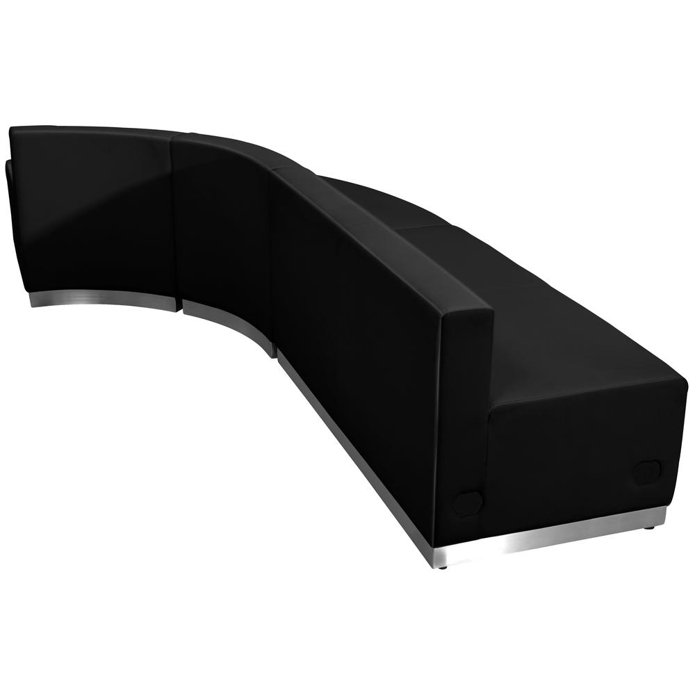 Hercules Alon Series Black Leathersoft Reception Configuration, 3 Pieces By Flash Furniture | Sofas | Modishstore - 4