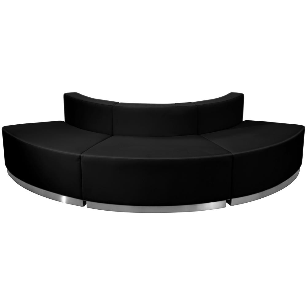 Hercules Alon Series Black Leathersoft Reception Configuration, 3 Pieces By Flash Furniture | Sofas | Modishstore - 1