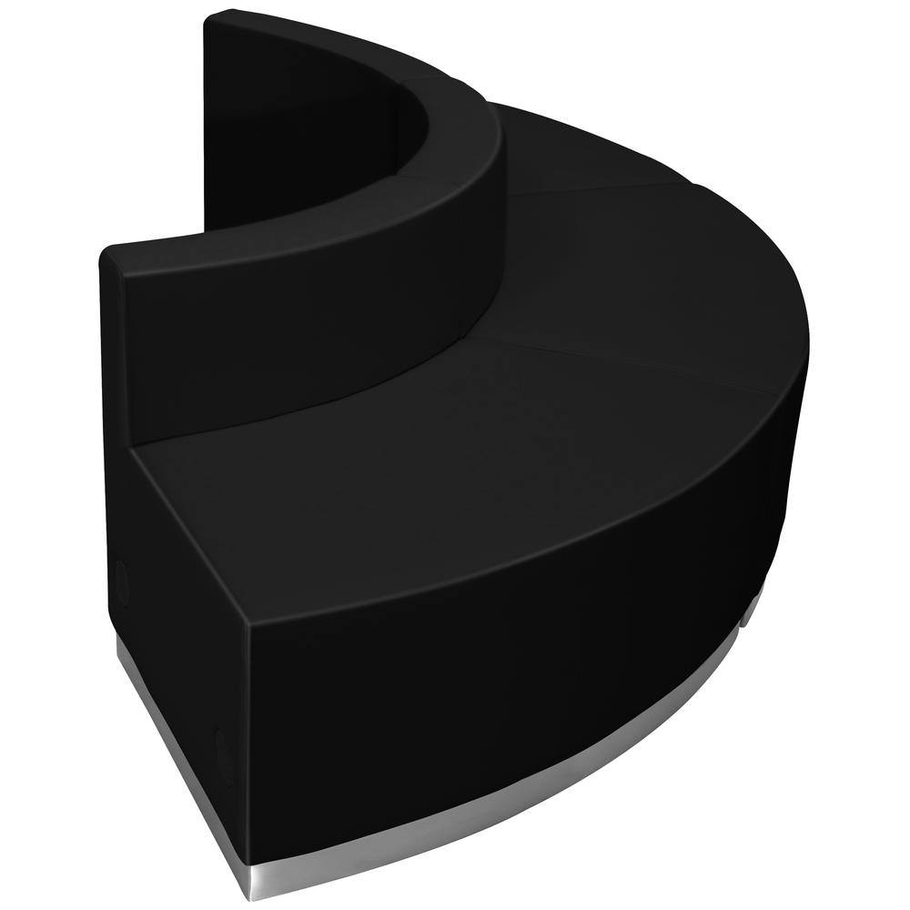 Hercules Alon Series Black Leathersoft Reception Configuration, 3 Pieces By Flash Furniture | Sofas | Modishstore - 3
