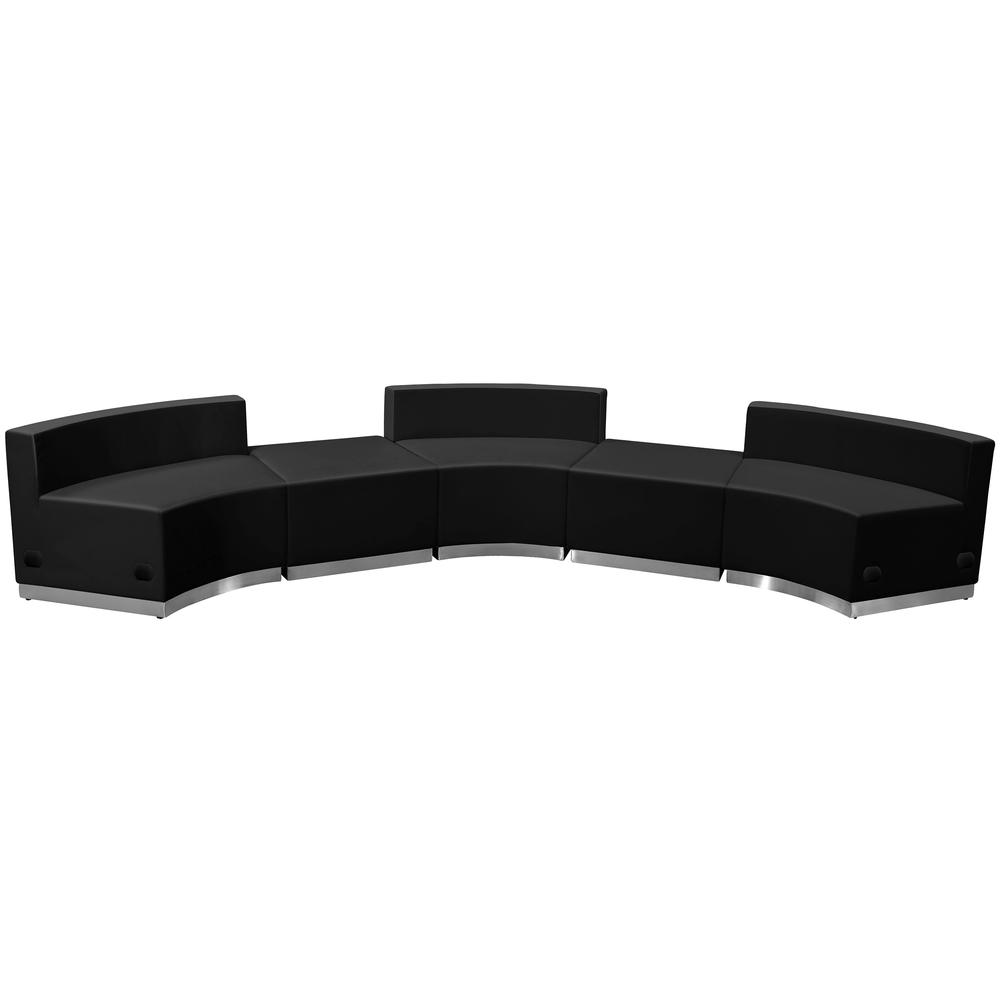 Hercules Alon Series Black Leathersoft Reception Configuration, 5 Pieces By Flash Furniture | Sofas | Modishstore - 3