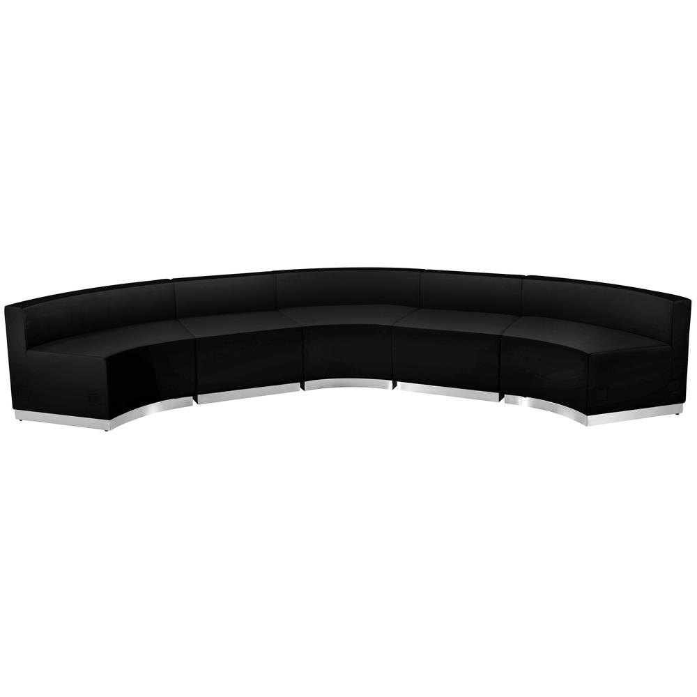 Hercules Alon Series Black Leathersoft Reception Configuration, 5 Pieces By Flash Furniture | Sofa Set | Modishstore - 3