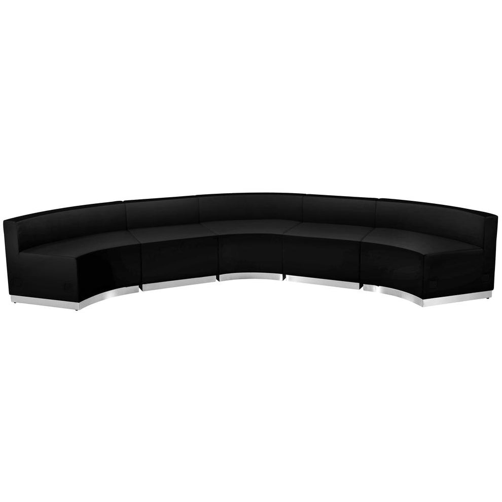 Hercules Alon Series Black Leathersoft Reception Configuration, 5 Pieces By Flash Furniture | Sofa Set | Modishstore - 3