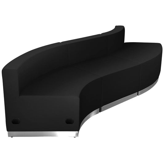 Hercules Alon Series Black Leathersoft Reception Configuration, 3 Pieces By Flash Furniture | Sofas | Modishstore