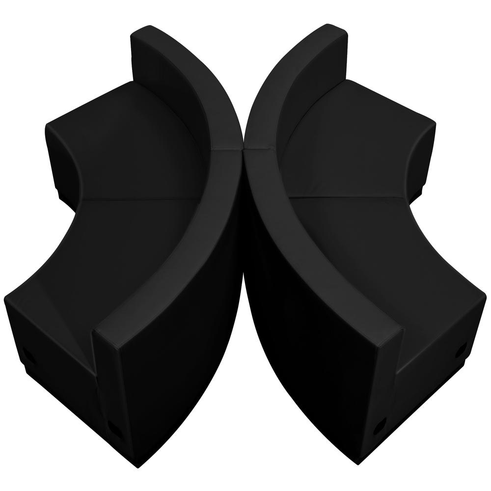 Hercules Alon Series Black Leathersoft Reception Configuration, 4 Pieces By Flash Furniture | Sofa Set | Modishstore - 2